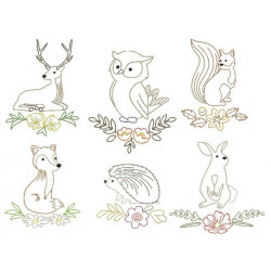 Stickserie - Waldtiere LineArt